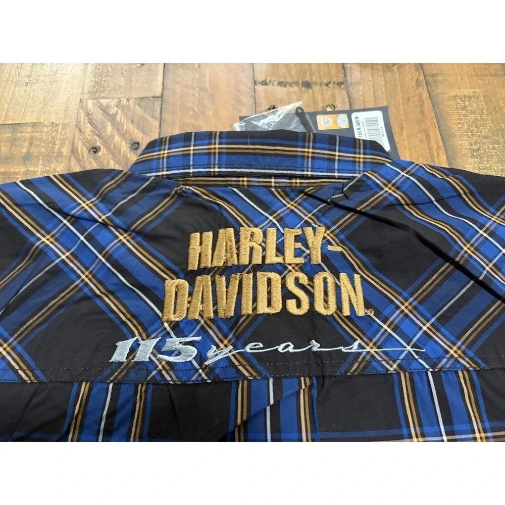 Harley Davidson 115th Anniversary Plaid Shirt Mens Medium NWT 2018 Button Up - Picture 12 of 12